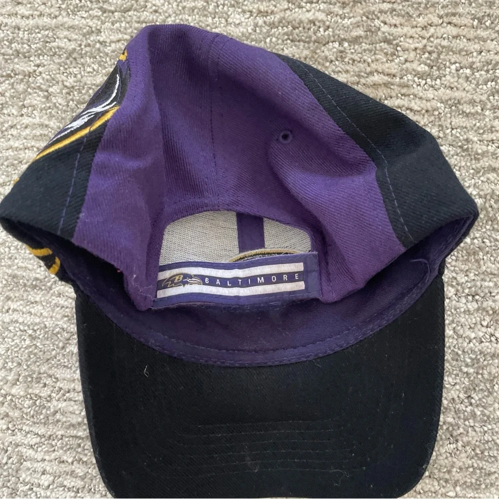 Vintage Reebok Baltimore Ravens Purple Curved Brim Adjustable Hat Large Logo